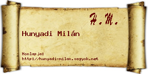 Hunyadi Milán névjegykártya