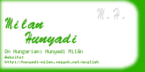 milan hunyadi business card